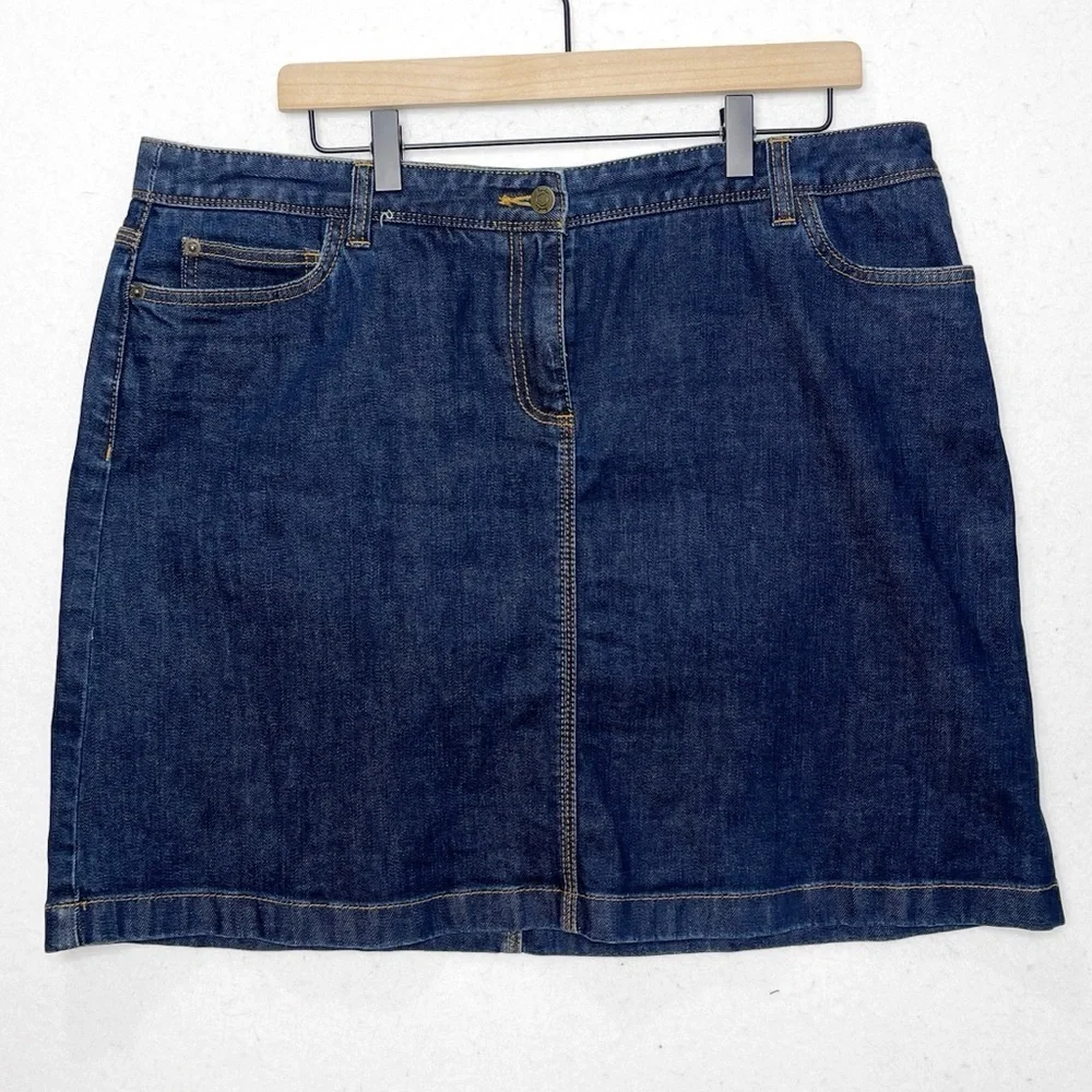 Boden Denim Jean Skirt WG444 5 Pocket Dark Wash Size 14
